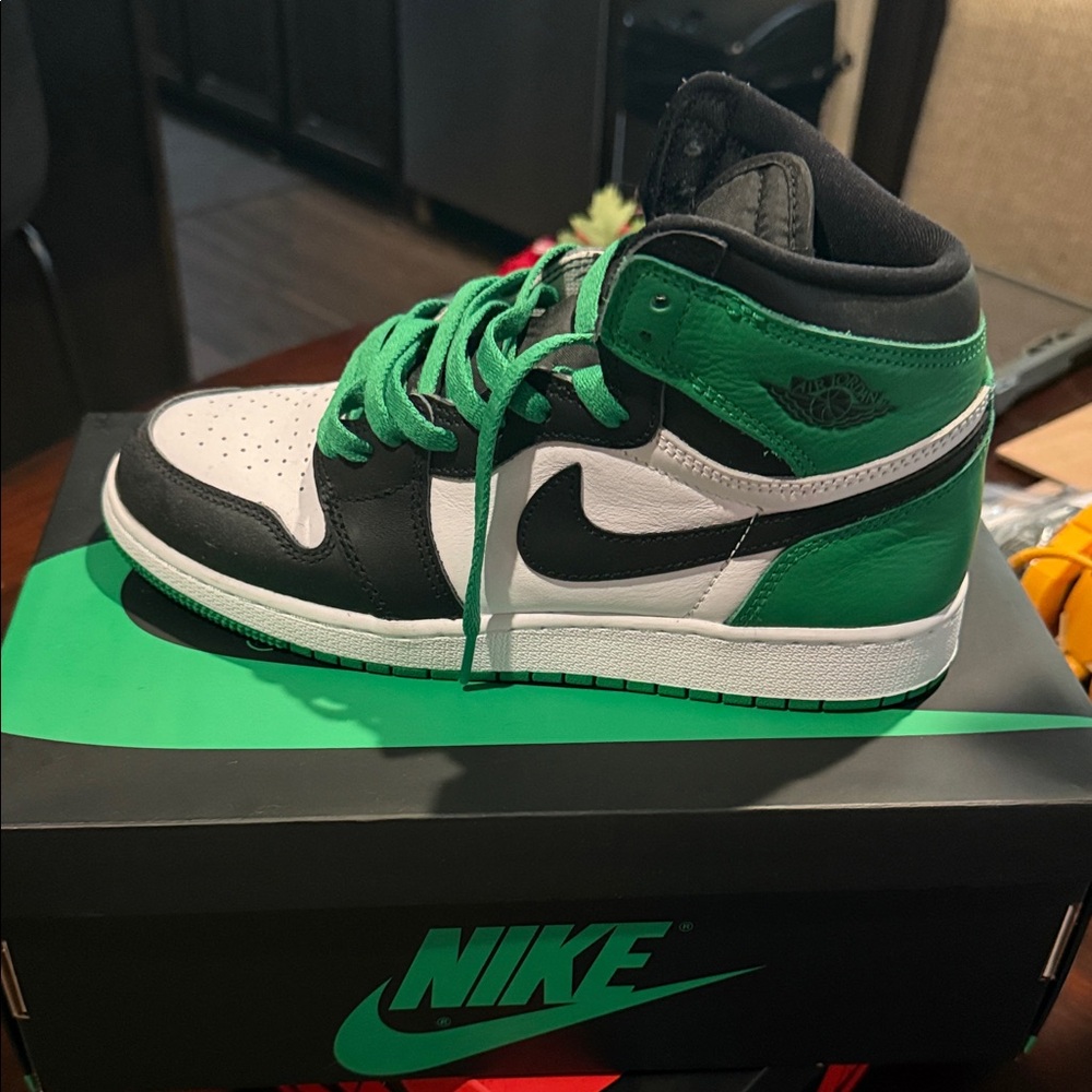 Jordan Kids Sneakers in Black, White, and Green